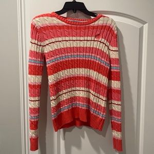 Pink & white striped sweater